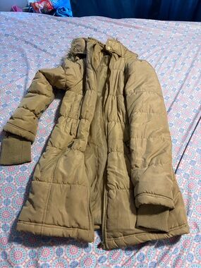 Fahrenheit Olive Tan Quilted Women's Puffer Jacket